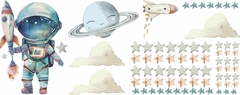 Adesivo Parede Astronauta Foguete Planeta e Estrelas - comprar online