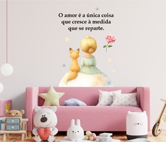 Adesivo Parede Pequeno Príncipe Menina Raposa e Frase - comprar online