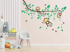 Adesivo de Parede Infantil Macaquinhos