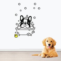 Adesivo De Parede Pet shop Cachorrinho no banho