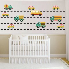 Adesivo de Parede Infantil Carrinhos
