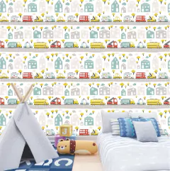 Papel de Parede Cidade e Carrinhos Trânsito