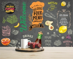 Papel de Parede Cozinha Lettering Lousa
