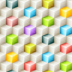 Papel de Parede Cubos 3D Coloridos
