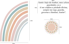 Adesivo de Parede Arco Iris Oração Santo Anjo e Sol na internet