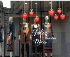Adesivo de Vitrine Feliz Dia das Mães