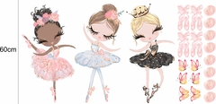 Adesivo Parede Bailarinas Aquarela Flores e Borboletas na internet