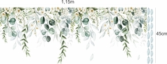 Adesivo de Parede Folhagem Floral Aquarela Jardim Folhas - comprar online