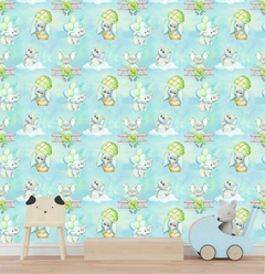 Papel de Parede Infantil Elefante Balão