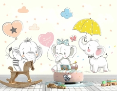 Papel de Parede Elefantes Cute