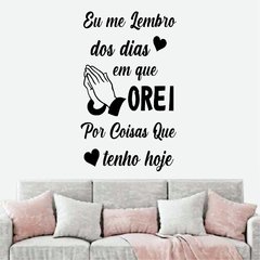Adesivo de Parede Frase Eu me lembro dos dias