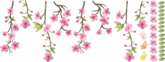 Adesivo de Parede Folhagens Verdes e Flores Boho Jardim - Papel de Parede e Adesivos Decorativos Colakoala