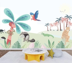 Papel de Parede Infantil Painel Fauna Brasileira