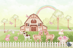 Papel de Parede Fazendinha Feliz Aquarela - comprar online