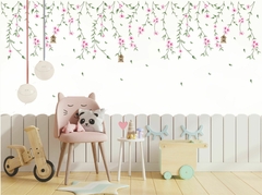 Papel de Parede Jardim Encantado Florais e Folhagens