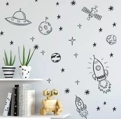 Adesivo De Parede Astronauta Galáxia 