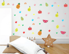 Adesivo De Parede Frutas Rostinhos Cartoons