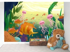 Papel de Parede Infantil Aquário Fundo do Mar