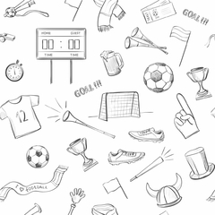 Papel de Parede Futebol Bolas e Elementos - comprar online