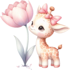 Adesivo de Parede Girafinha Floral e Nome - comprar online