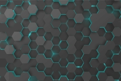 Papel de Parede Hexágonos Colméia 3D - comprar online