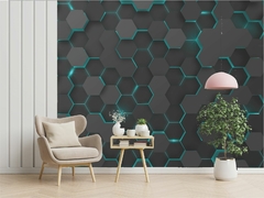 Papel de Parede Hexágonos Colméia 3D