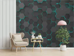 Papel de Parede Hexágonos Colméia 3D