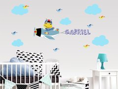Adesivo De Parede Hipopótamo Aviador