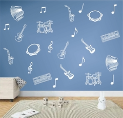 Adesivo Decorativo de Parede Instrumentos Musicais - comprar online