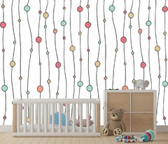 Papel de Parede Infantil Bolinhas e Linhas