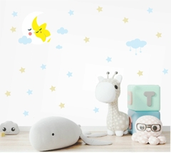 Adesivo de Parede Infantil Estrela Dormindo na lua - comprar online