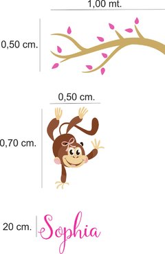 Adesivo de Parede Infantil Macaquinha - comprar online