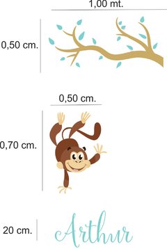 Adesivo de Parede Infantil Macaquinho - comprar online