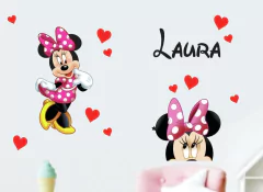 Adesivo De Parede Minnie Nome e Estrelas