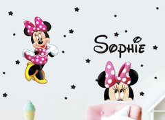 Adesivo De Parede Minnie Nome e Estrelas