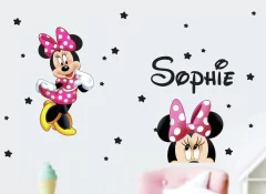 Adesivo De Parede Minnie Nome e Estrelas