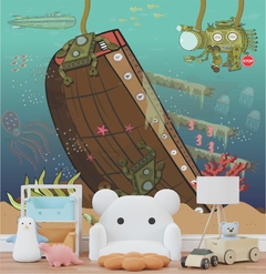 Papel de Parede Infantil Navio Naufragado