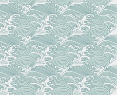 Papel de Parede Oceano Estilizado Ondas Abstratas - comprar online