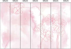 Papel de Parede Aquarela Rosa e Flores - comprar online
