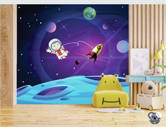 Papel de Parede Infantil Astronauta no Espaço