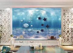 Papel de Parede Peixes e Estrelas do Mar