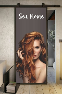 Adesivo Perfurado para Porta de Salão de Beleza