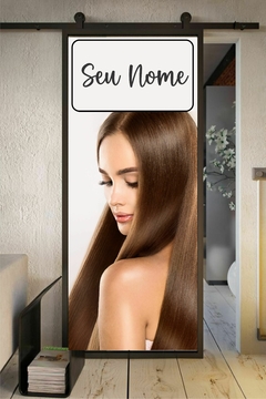 Adesivo Perfurado para Porta de Salão de Beleza