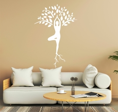 Adesivo de Parede Yoga Pilates Silhueta de Árvore e Mulher - comprar online