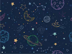 Papel de Parede Espaço Planetas Galáxia - comprar online