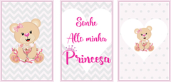 Quadros Decorativos em MDF Ursinha Princesa