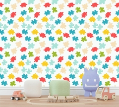 Papel de Parede Quebra Cabeça Colorido