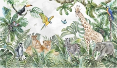 Papel de Parede Safari Aquarela Savana - comprar online