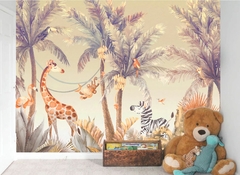 Papel de Parede Infantil Safari Girafas