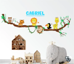 Adesivo Infantil Safari Cute na Árvore